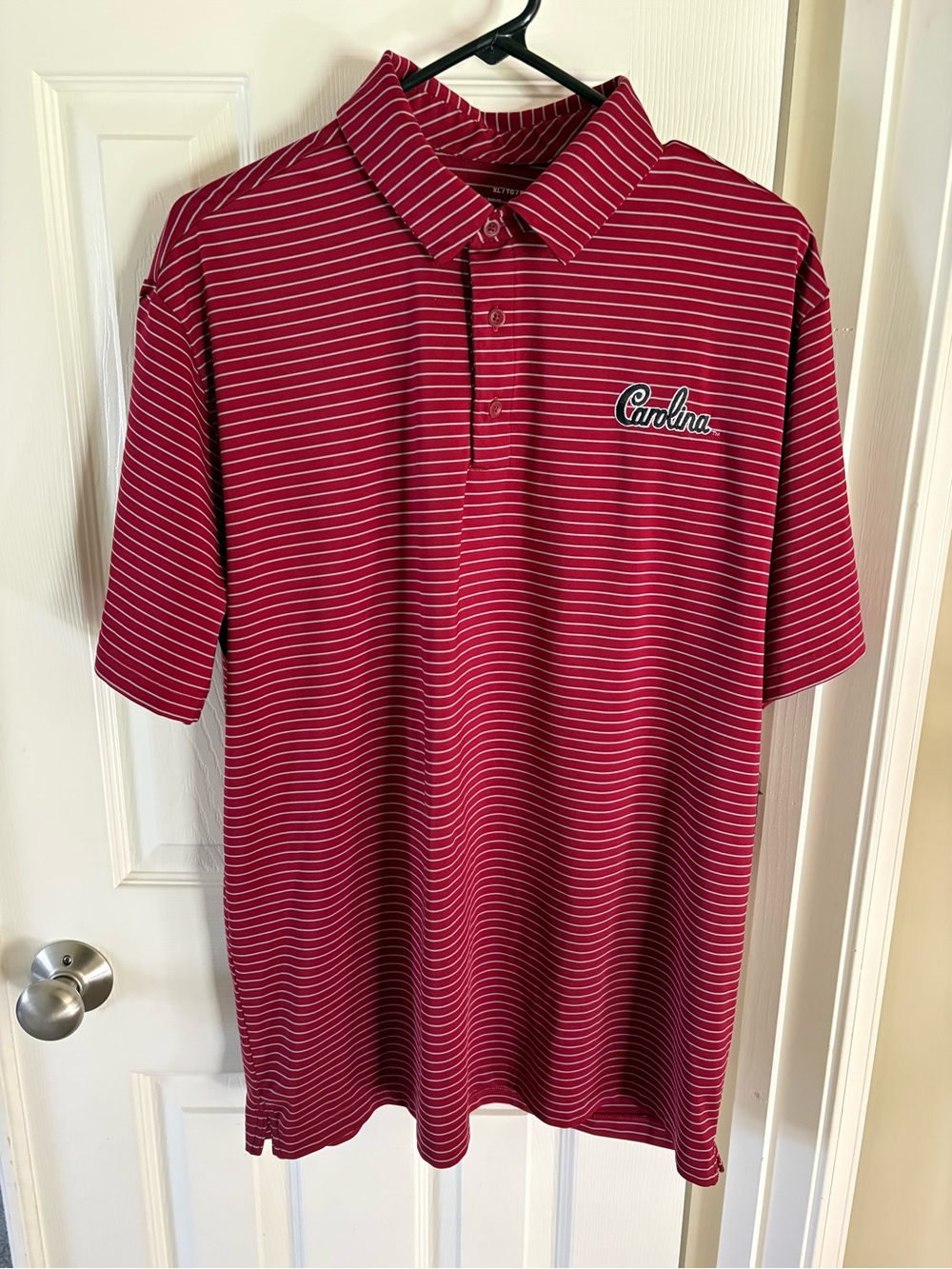 Under Armour University of South Carolina Maroon and White Striped Polo